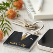 Porte-clés Vous êtes le meilleur papa jamais Black Gold Fête  (Devant Droit)