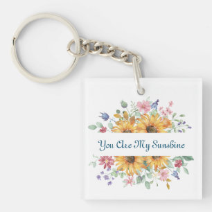 Porte-clés Vous êtes ma citation de soleil et de tournesol