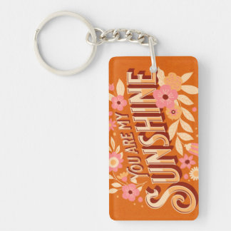 Porte-clés Vous êtes ma Sunshine Floral Rose Orange Groovy 