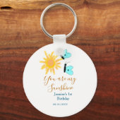 Porte-clés Vous êtes mon bleu bleu bleu soleil jaune orange (Recto)