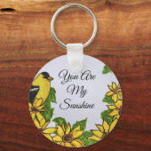 Porte-clés Vous êtes mon soleil Happy Bird Sunflowers (Recto)