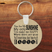 Porte-clés Vous êtes mon Sunshine Vêtements et cadeaux (Recto)