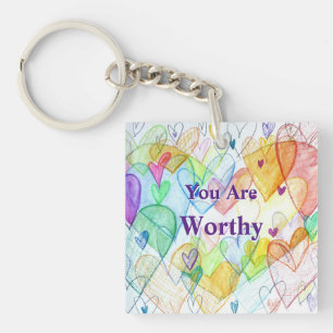 Porte-clés Vous êtes Worthy Hearts Art Porte - clé cadeau