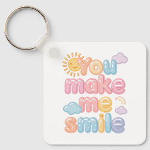 Porte-clés "Vous me faites sourire" avec le soleil et les nua