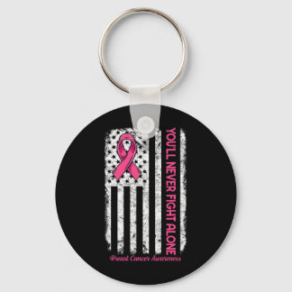 Porte-clés Vous ne combattrez jamais seul Drapeau Pink Breast