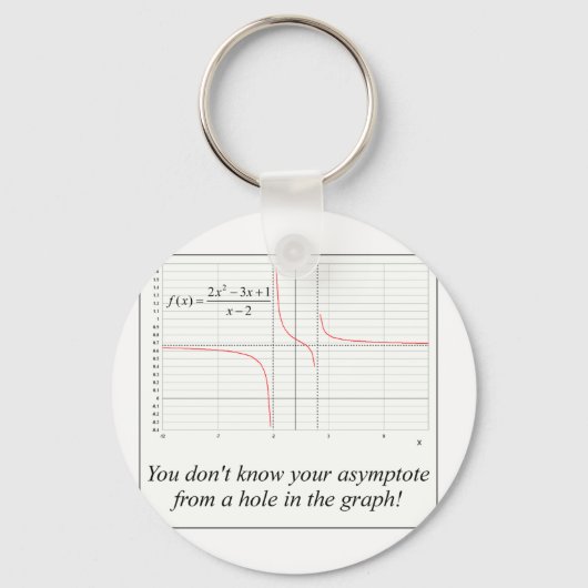 Porte-clés Vous ne connaissez pas votre asymptote... (Recto)
