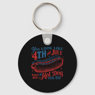 Porte-clés Vous Ressemblez À 4 juillet Chaud Chien Patriotiqu