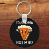 Porte-clés Vous voulez un morceau de moi drôle Citrouille Pie (Recto)