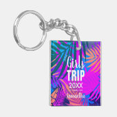 Porte-clés Voyage de filles tropicales avec Couronne, Année & (Devant gauche)