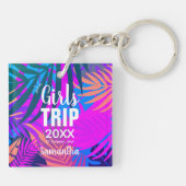 Porte-clés Voyage de filles tropicales avec Couronne, Année & (Dos)