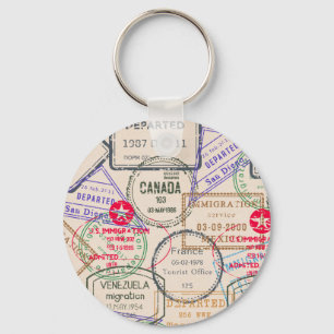 Porte-clés Voyage de timbres de passeport