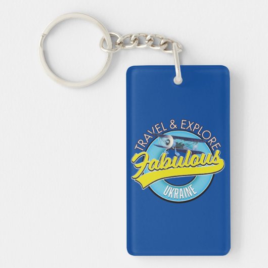 Porte-clés voyage explorer fabuleuse Ukraine logo Classique R (Devant)