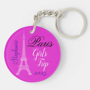 Porte-clés Voyage Filles Tour Eiffel Rose Chic Paris