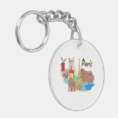 Porte-clés voyage image.png de Paris France (Devant gauche)
