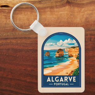 Porte-clés Voyage Rétro Algarve Portugal Bord de Mer