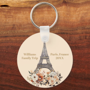 Porte-clés Voyage sur mesure à Paris Tour Eiffel Floral