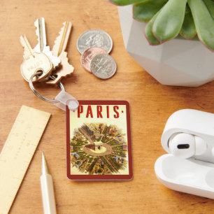 Porte-clés Voyage Vintage, Arc de Triomphe Paris France