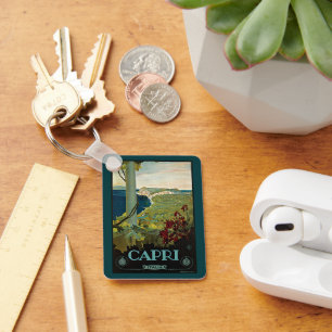 Porte-clés Voyage Vintage, Île de Capri, Côte Italie Italia