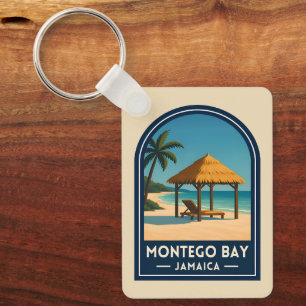 Porte-clés Voyage Vintage Montego Bay Jamaïque Plage Rétro