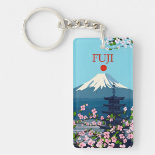 Porte-clés voyage vintage rétro souvenir Japon fuji
