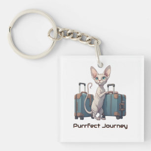 Porte-clés Voyageur Chat Mignon – Cadeau pour les Amateurs de