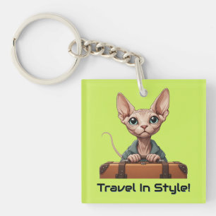 Porte-clés Voyageur Chat Mignon – Cadeau pour les Amateurs de