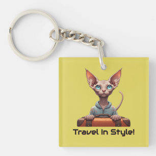 Porte-clés Voyageur Chat Mignon – Cadeau pour les Amoureux de
