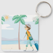 Porte-clés Voyageur de vacances Tropical Fun Beach Travel (Dos)