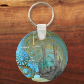 Porte-clés Voyageur d'escargots à vapeur Aqua (Recto)