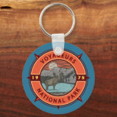 Porte-clés Voyageurs Parc national Moose Retro Compass Emblem (Recto)