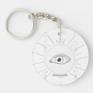 Porte-clés Voyante Œil de Voyant Boule de Cristal Ésotérique