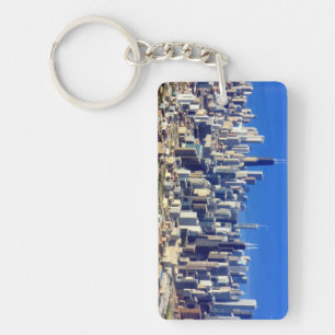 Porte-clés Vue aérienne de Chicago du centre avec le lac