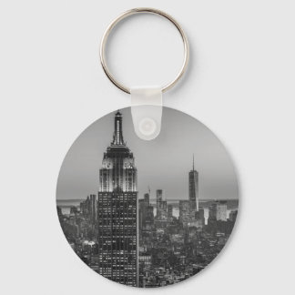 Porte-clés Vue aérienne en noir et blanc de New York City Nig
