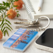 Porte-clés Vue bleue d'heure de Seattle du centre (Devant droit)