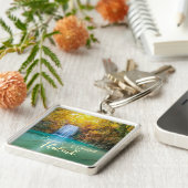 Porte-clés Vue d'automne de la cascade d'Erawan Thaïlande (Côté)