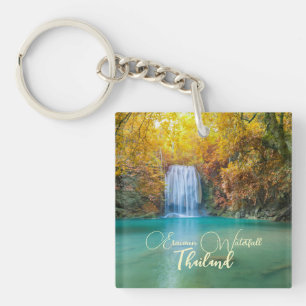 Porte-clés Vue d'automne de la cascade d'Erawan Thaïlande