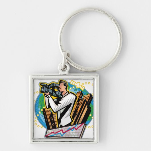 Porte-clés Vue de côté du tir de l'homme (Devant)