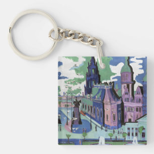 Porte-clés Vue de Kirchner de la place du château de Dresde B