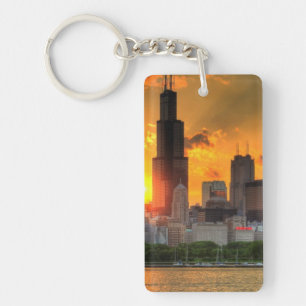 Porte-clés Vue de l'horizon de Chicago d'Adler