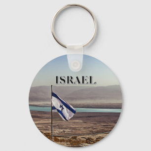 Porte-clés Vue de Masada avec le drapeau israélien