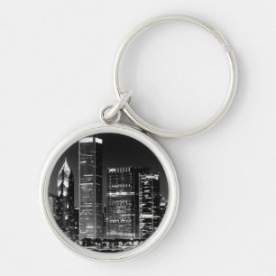 Porte-clés Vue de nuit du paysage urbain célèbre de Chicago