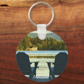 Porte-clés Vue des chaises Adirondack dans les Adirondacks, N (Recto)