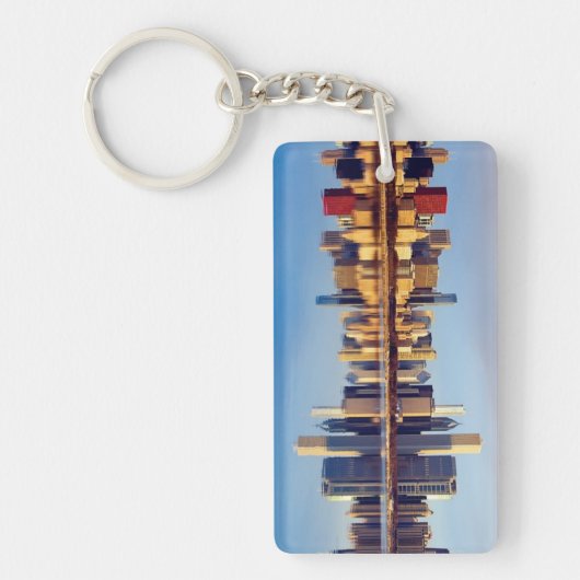 Porte-clés Vue d'horizon de Chicago avec la réflexion (Devant)