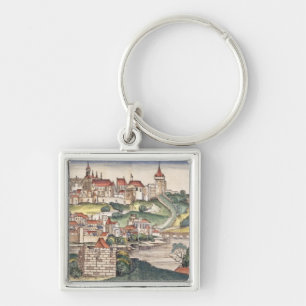 Porte-clés Vue d'oeil d'oiseau de Prague de Nuremberg Chron