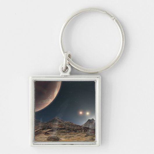 Porte-clés Vue d'une lune hypothétique en orbite (Devant)