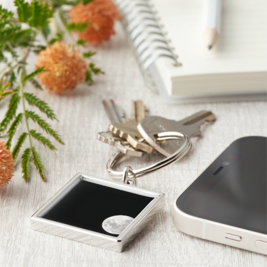Porte-clés Vue d'une pleine lune, montre aussi Mars (Côté)