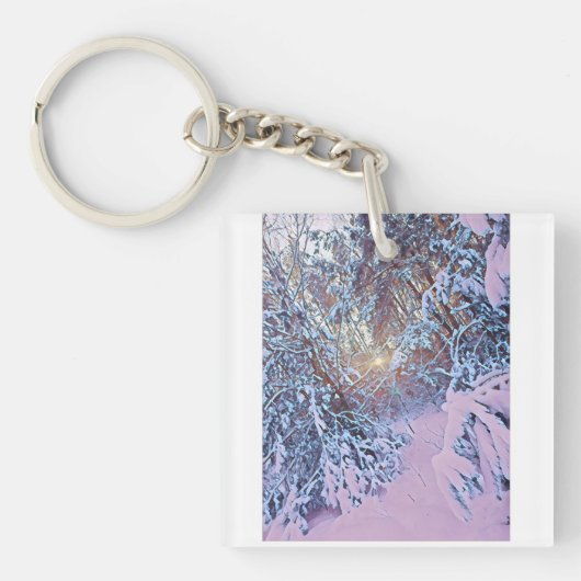 Porte-clés Vue forestière d'hiver (Devant)