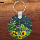 Porte-clés Vue jardin- tournesol, marguerites, cosmos (Recto)