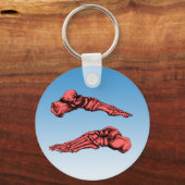 Porte-clés Vue latérale des os des pieds - rouge (Recto)