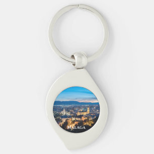 Porte-clés Vue nocturne de la cathédrale de Malaga à Malaga,